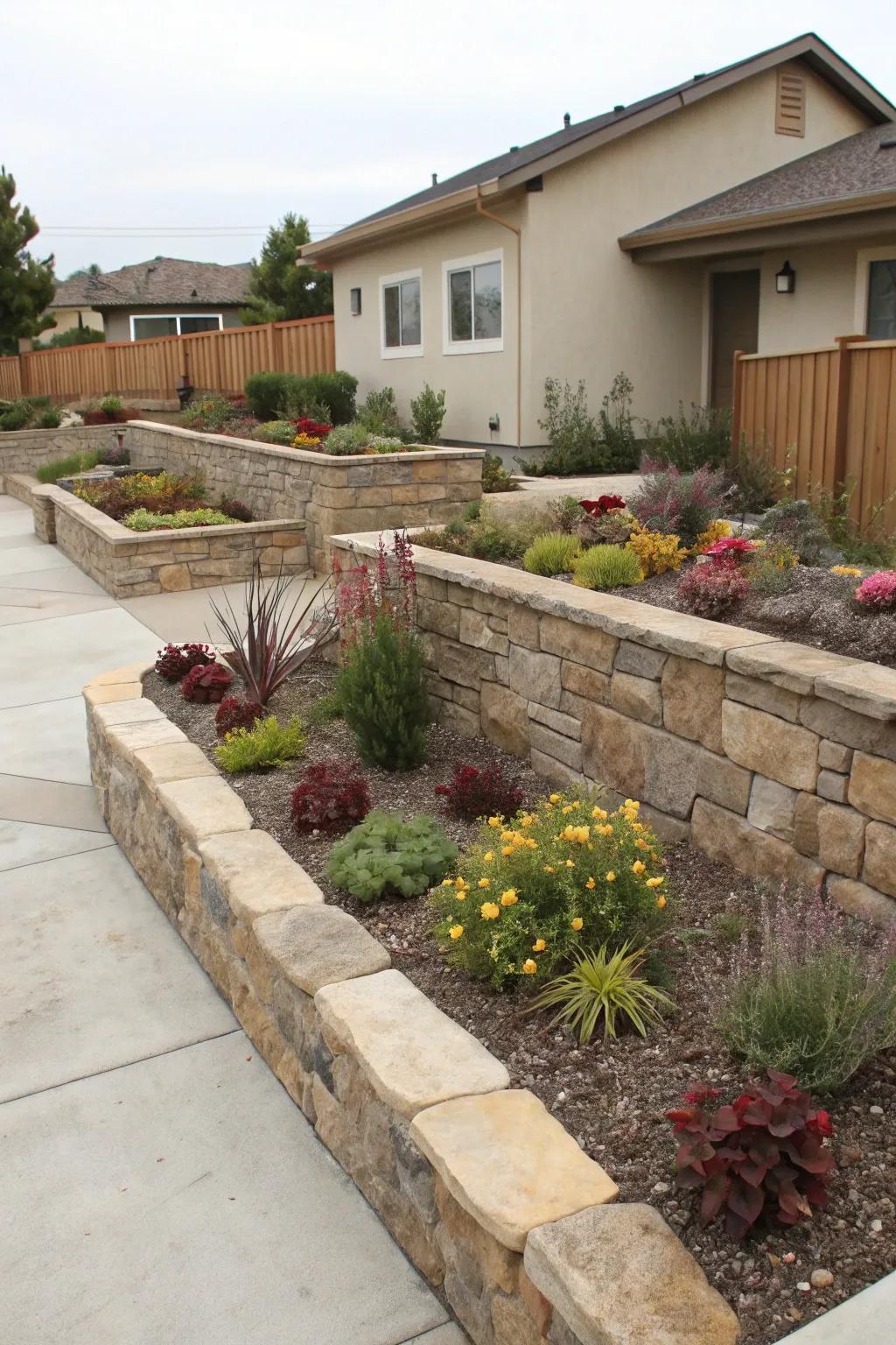 Stone walls add structure and charm.