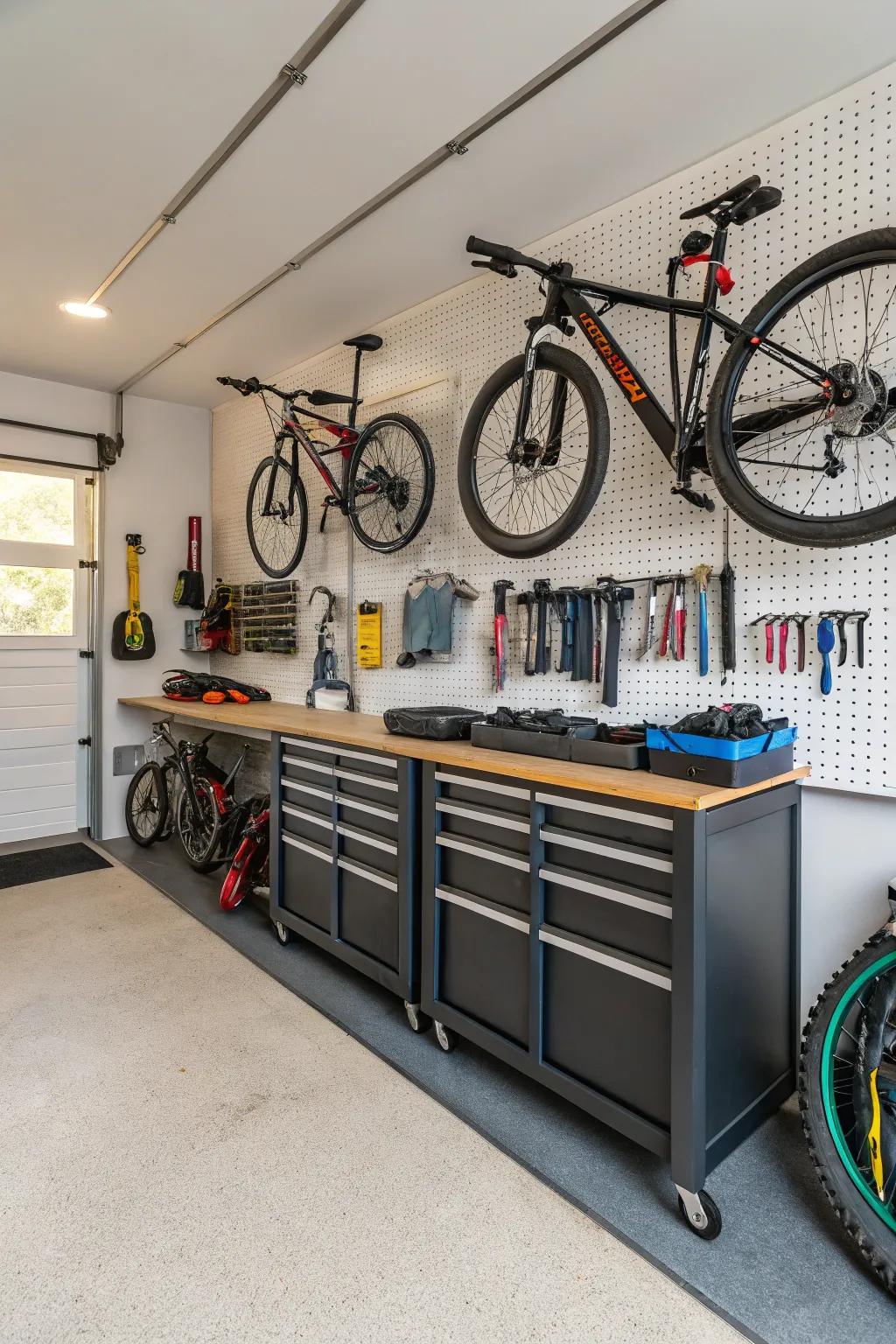 Create a functional bike station for all your cycling needs.