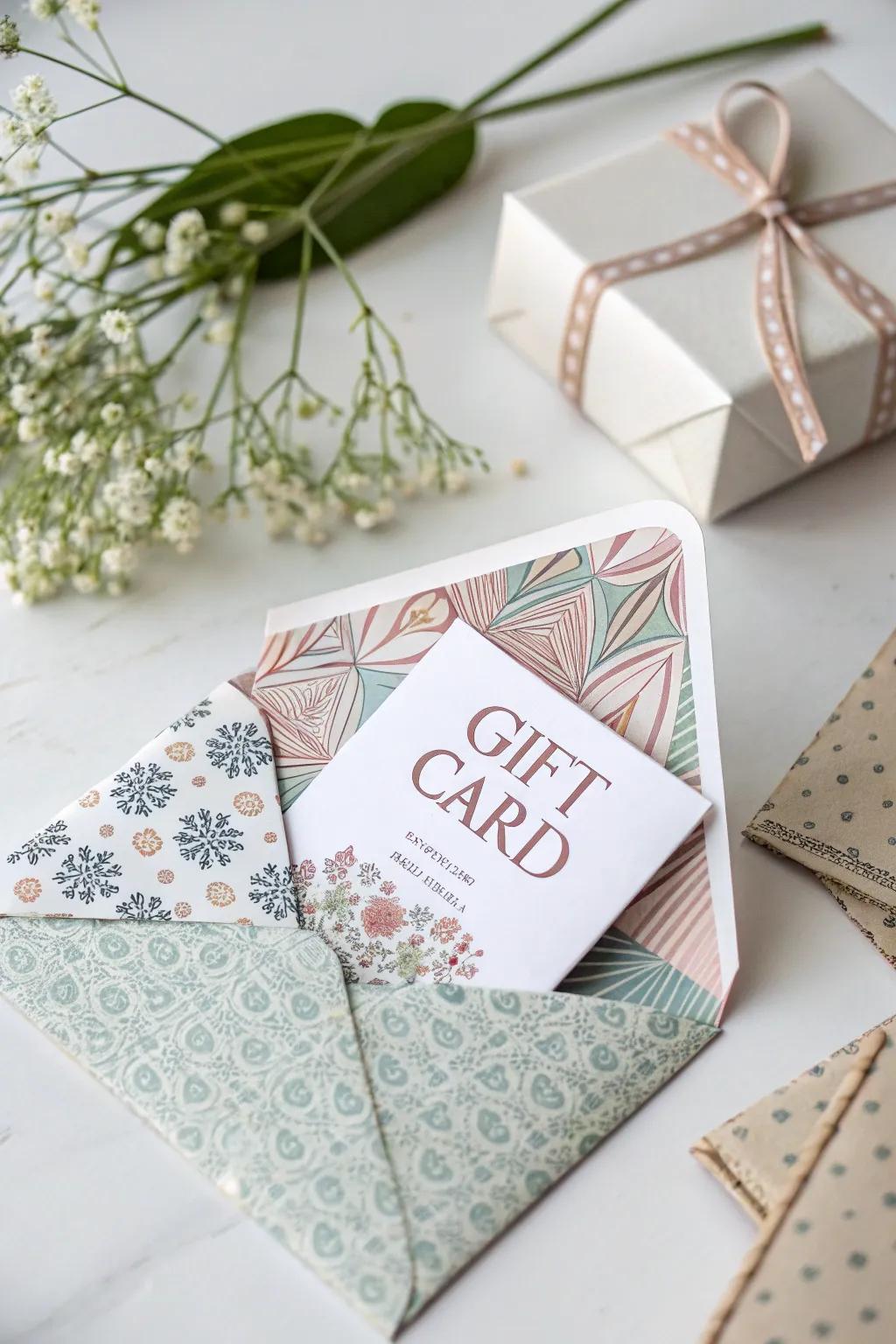 Origami sleeves introduce an artistic element to gift card offerings.