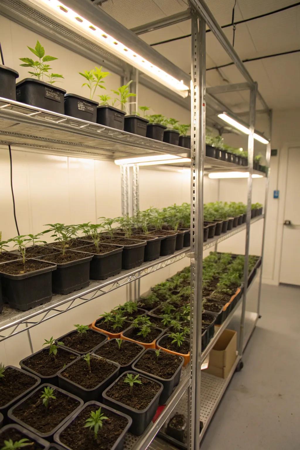 Small-sized containers permit efficient usage of space inside urban growing areas.