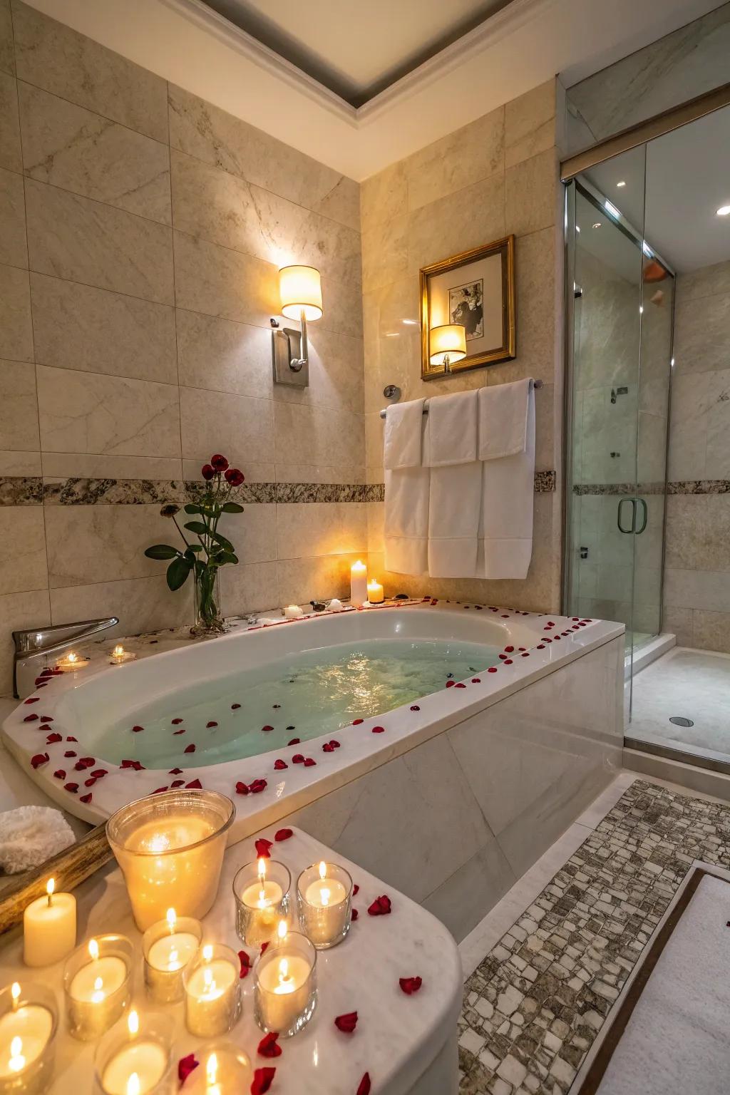 Transform the bathing space into a peaceful retreat with buoyant votives.