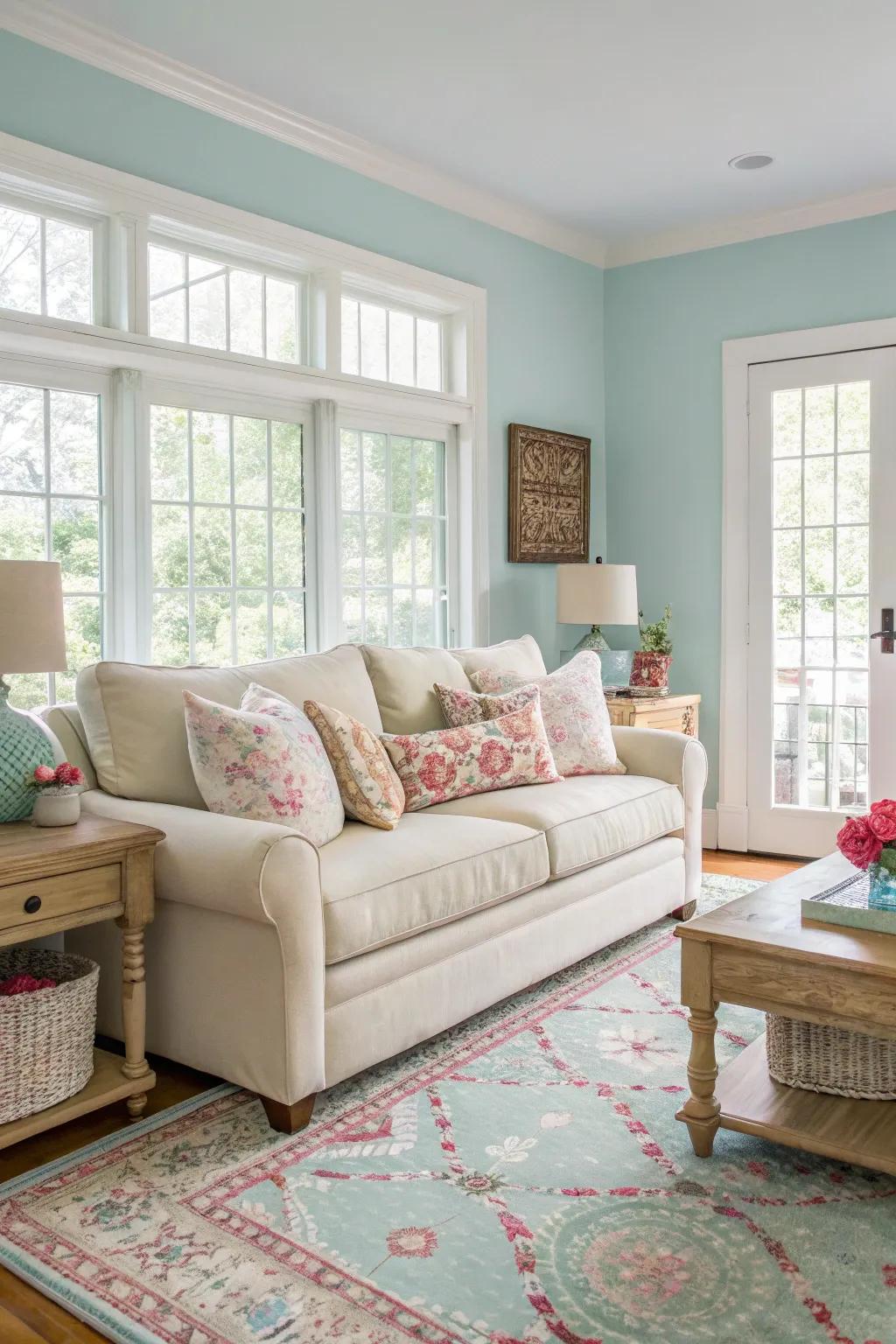 A living room unified by a cohesive and stylish color palette.