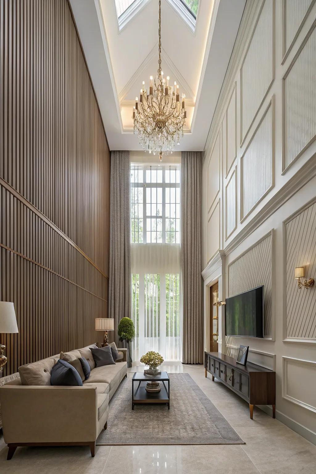 Elevate an area with segmenting aligned vertically that lures attention above.