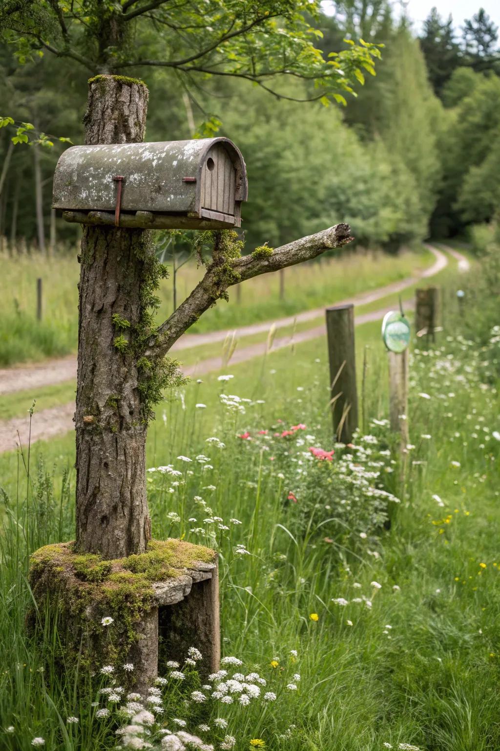 Branch mailbox supports provide a captivating and whimsical design.