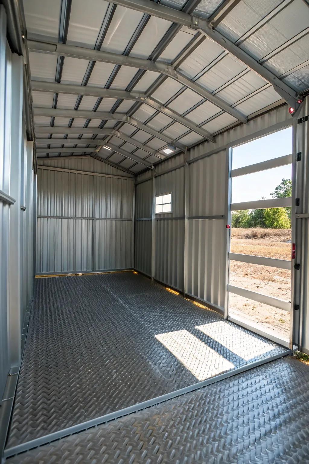 Climate-resistant flooring safeguards and elevates outbuilding longevity.