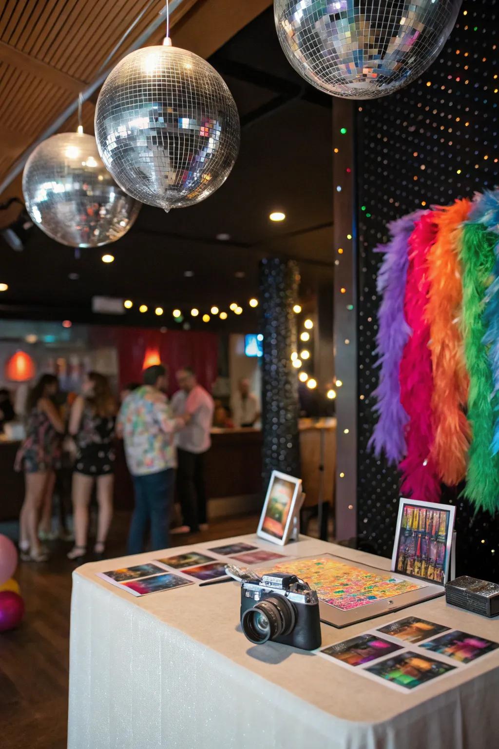 Disco balls add sparkle and fun to your photo booth.