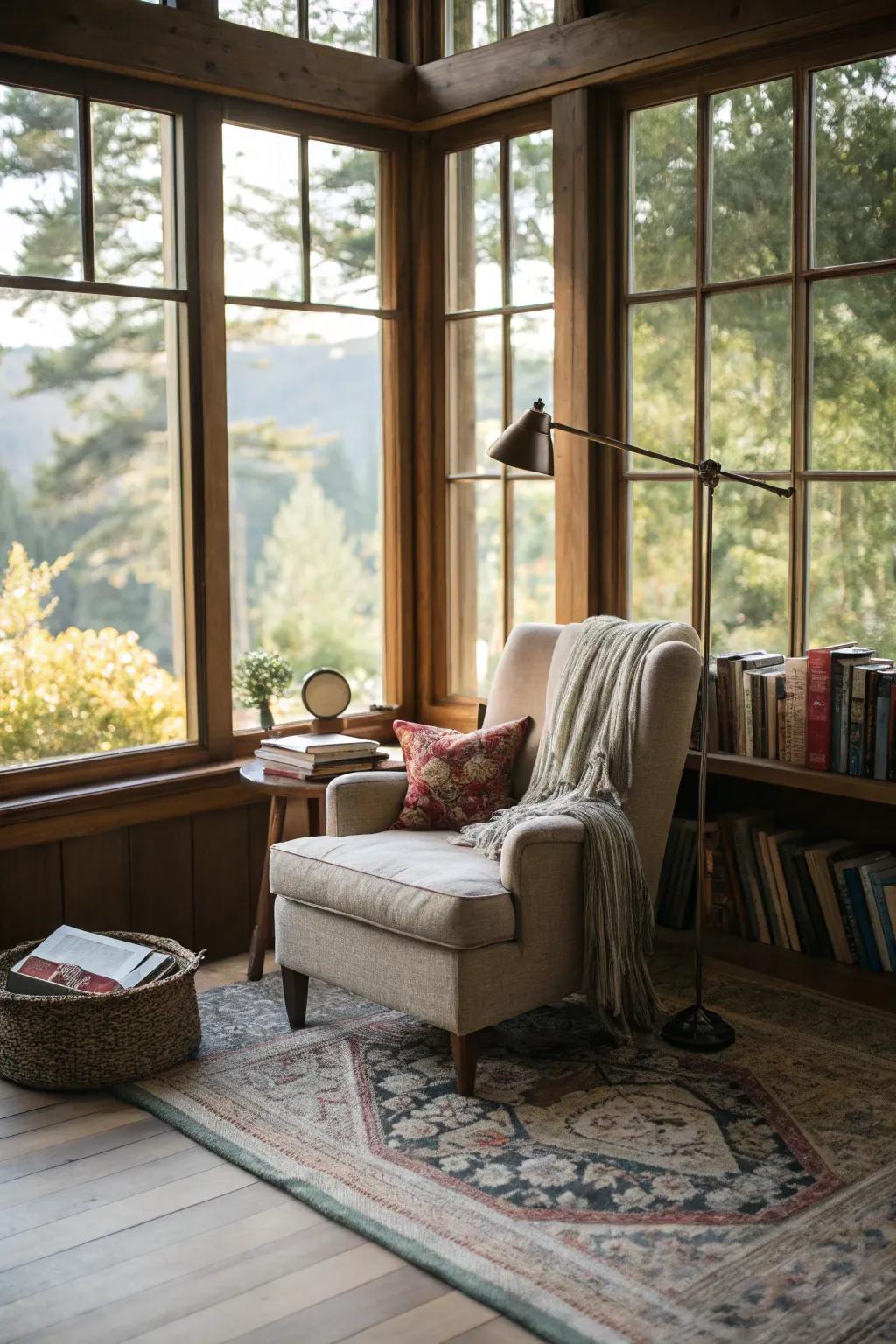 A sunlit reading nook that brightens your day.