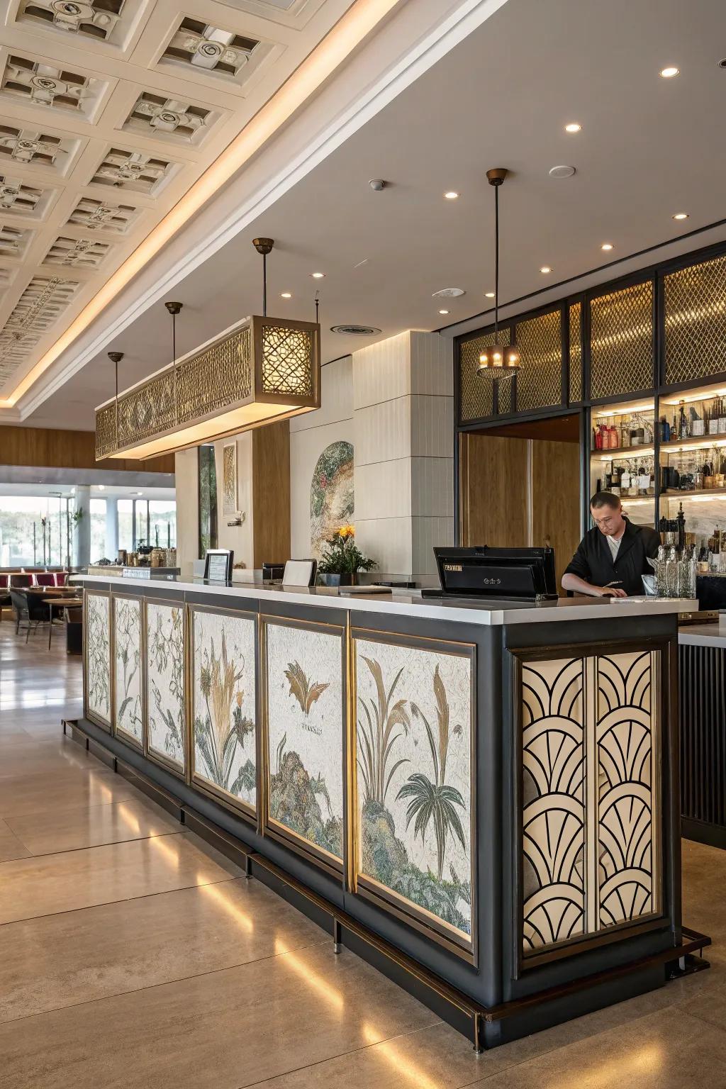 Decorative facades add an artistic flair to your reception station.