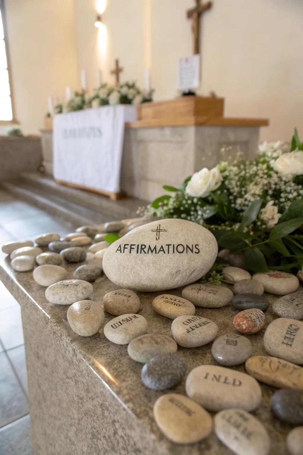 Reinforce intentions with personalized affirmation stones.