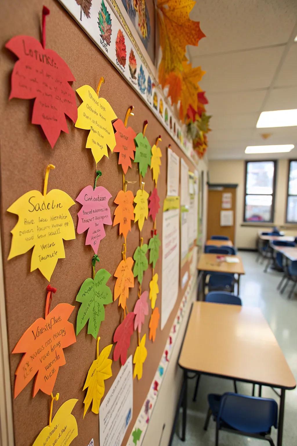 Leaves of Learning documenting educational growth.