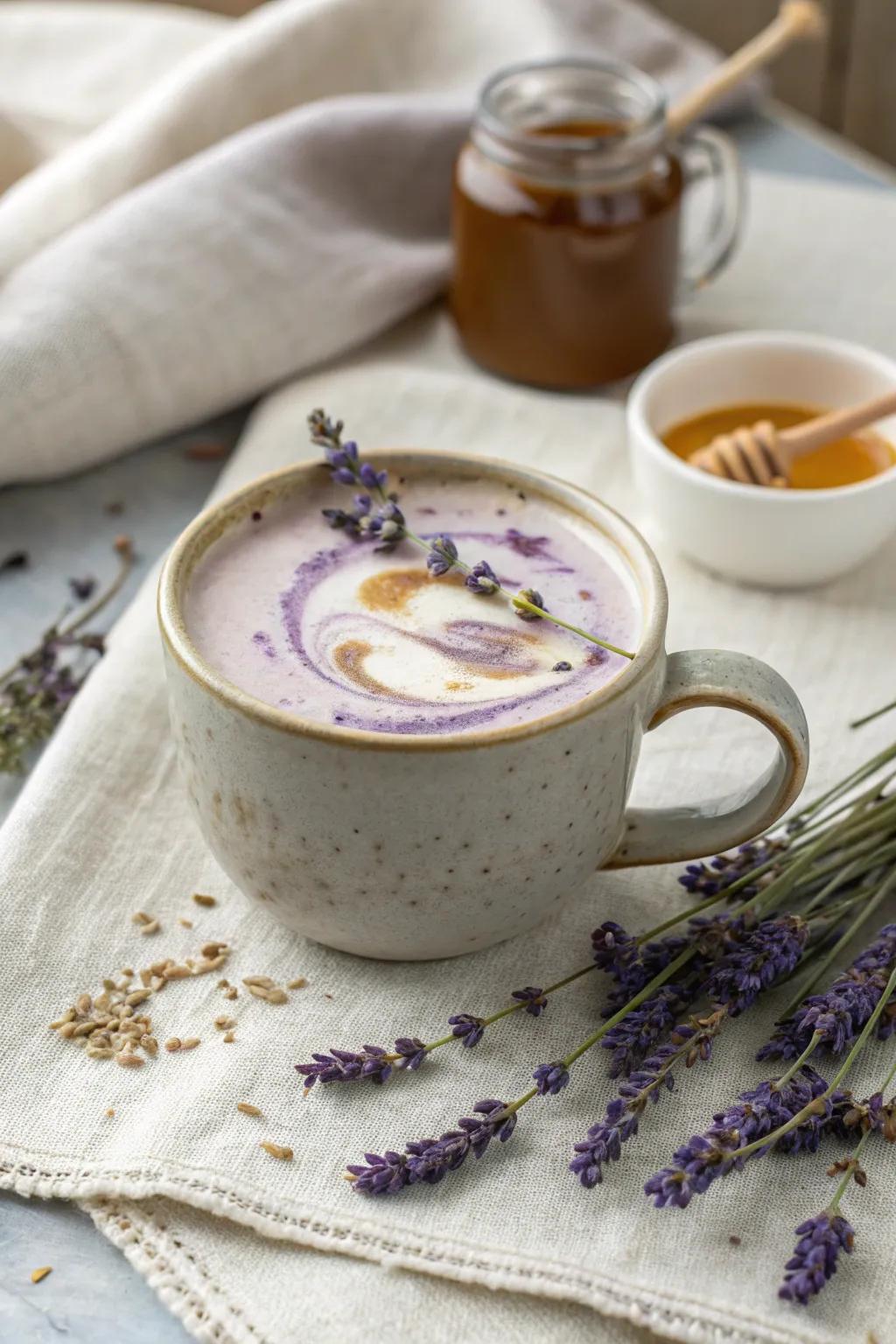 Lavender Honey Latte: soothing floral delight