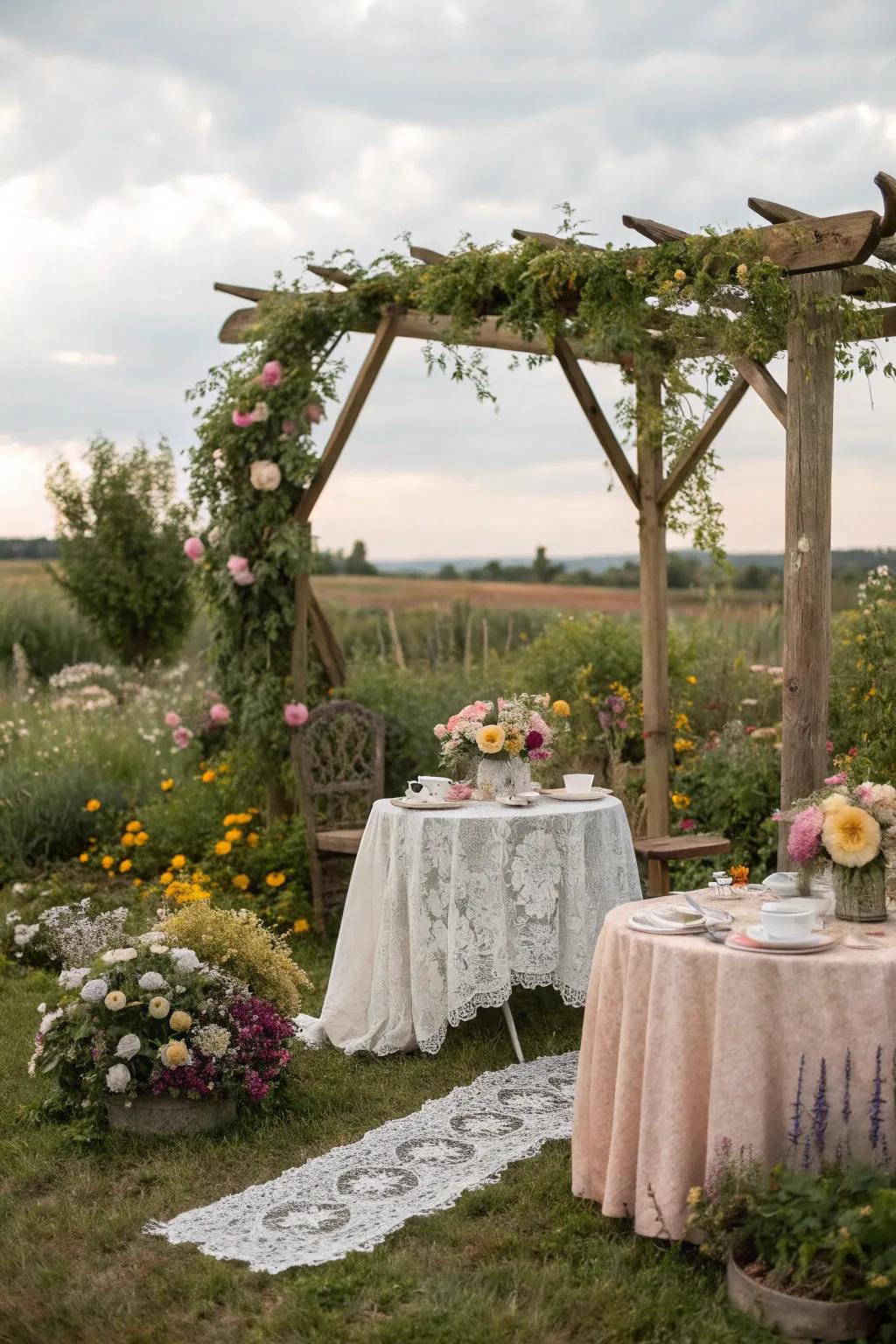 A charming cottagecore wedding theme filled with rustic elegance.