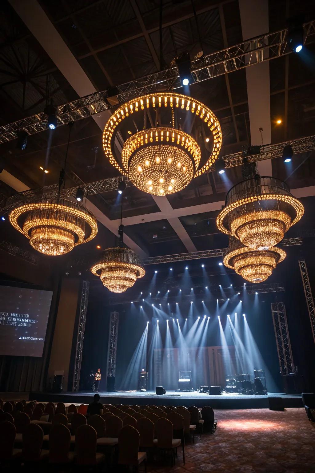 Statement illumination can transfigure the entirety of the stage.