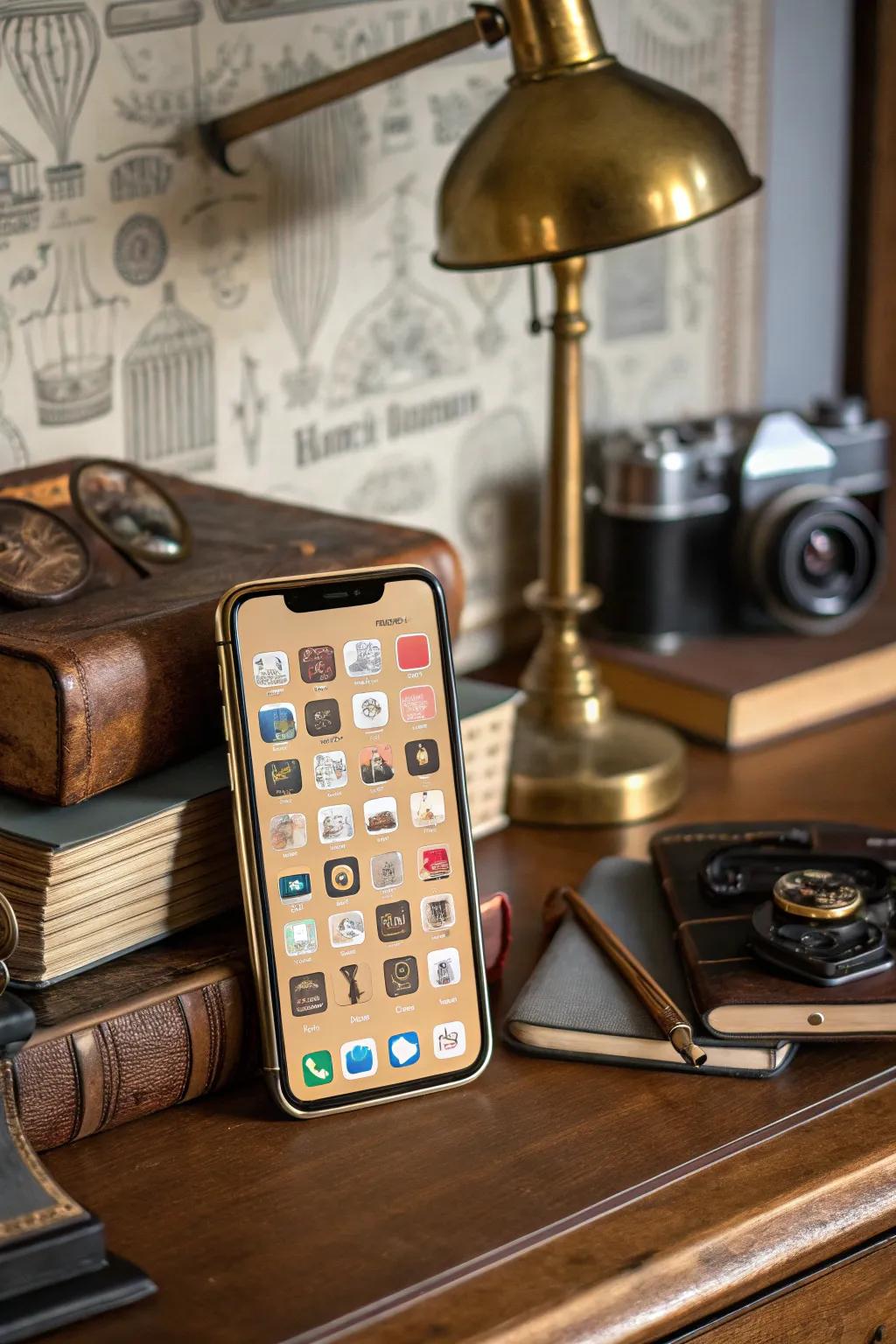 Vintage themes add depth and a story to your home screen.