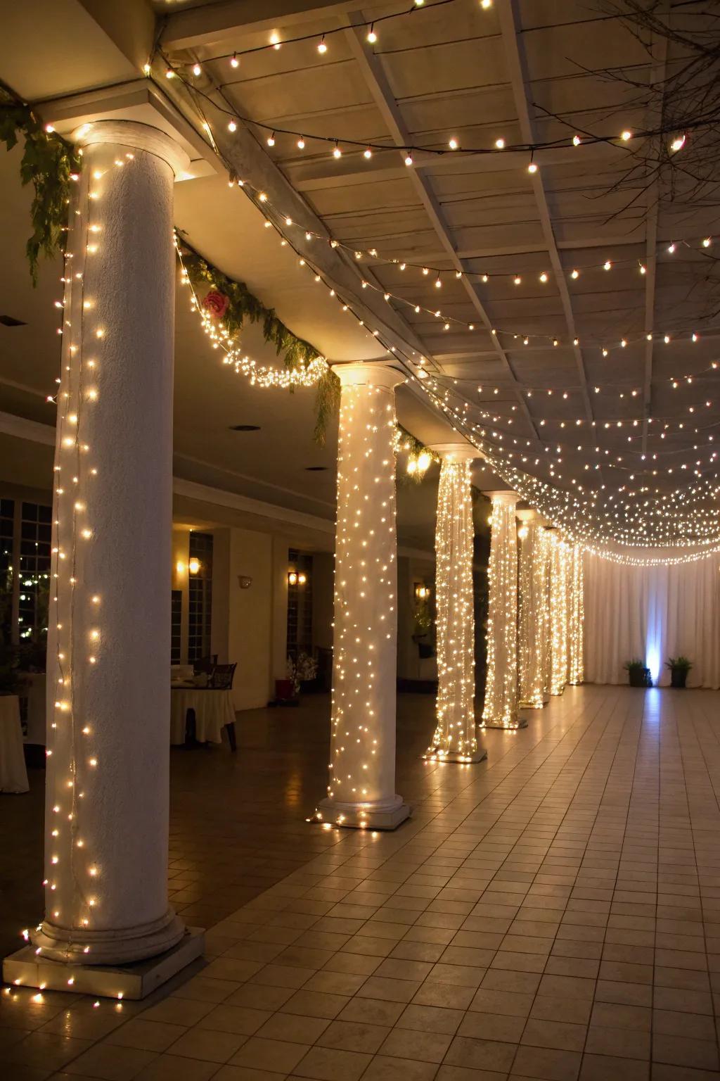 Accent lights craft a magical and twinkling atmosphere.