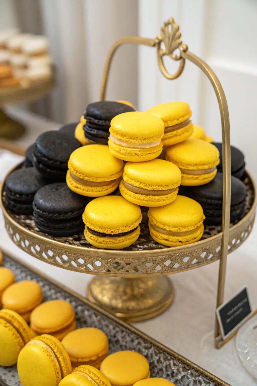 Bee-licious macarons for a touch of elegance.