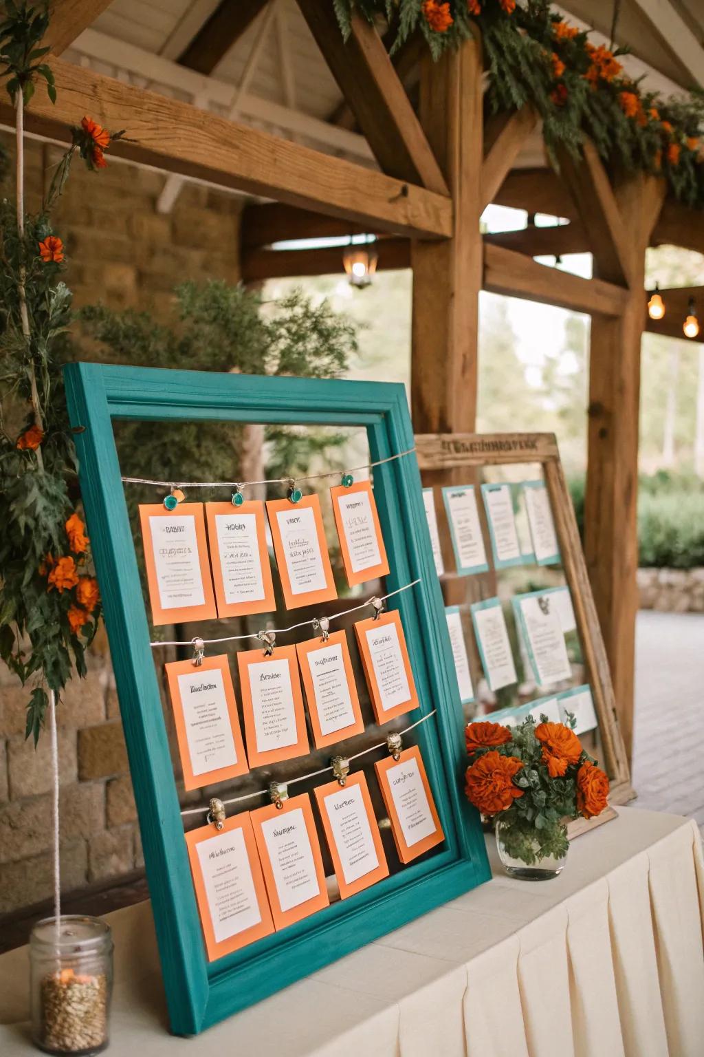 An escort card display that is both stylish and practical.