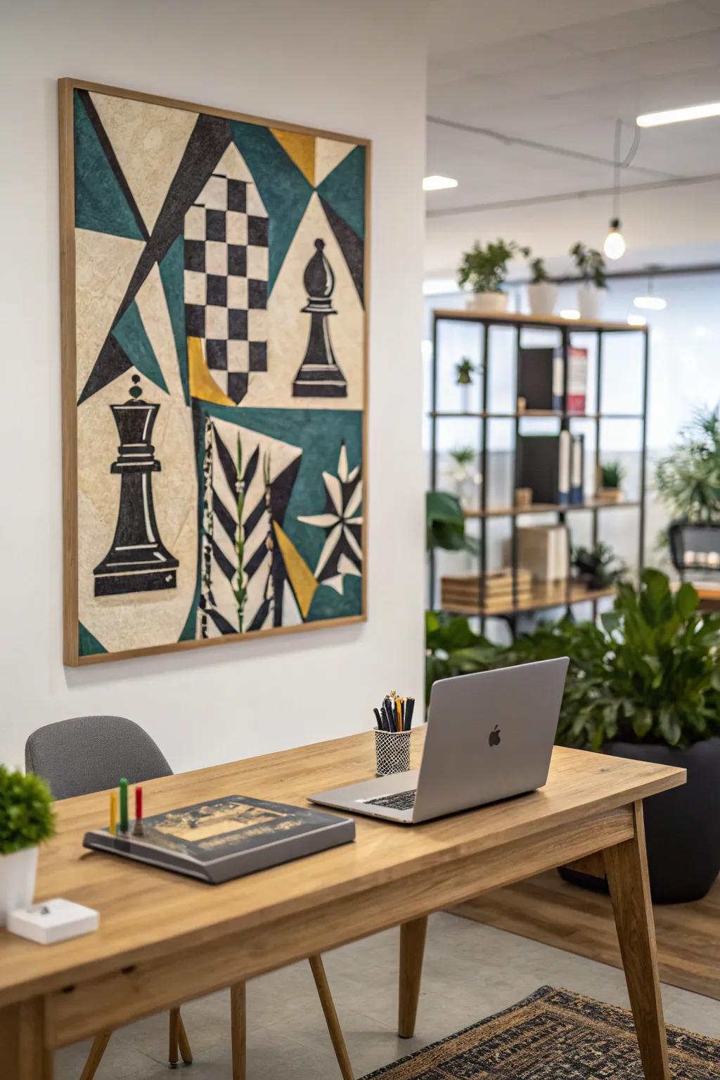 Geometrical designs propose a structured, contemporary elegance.