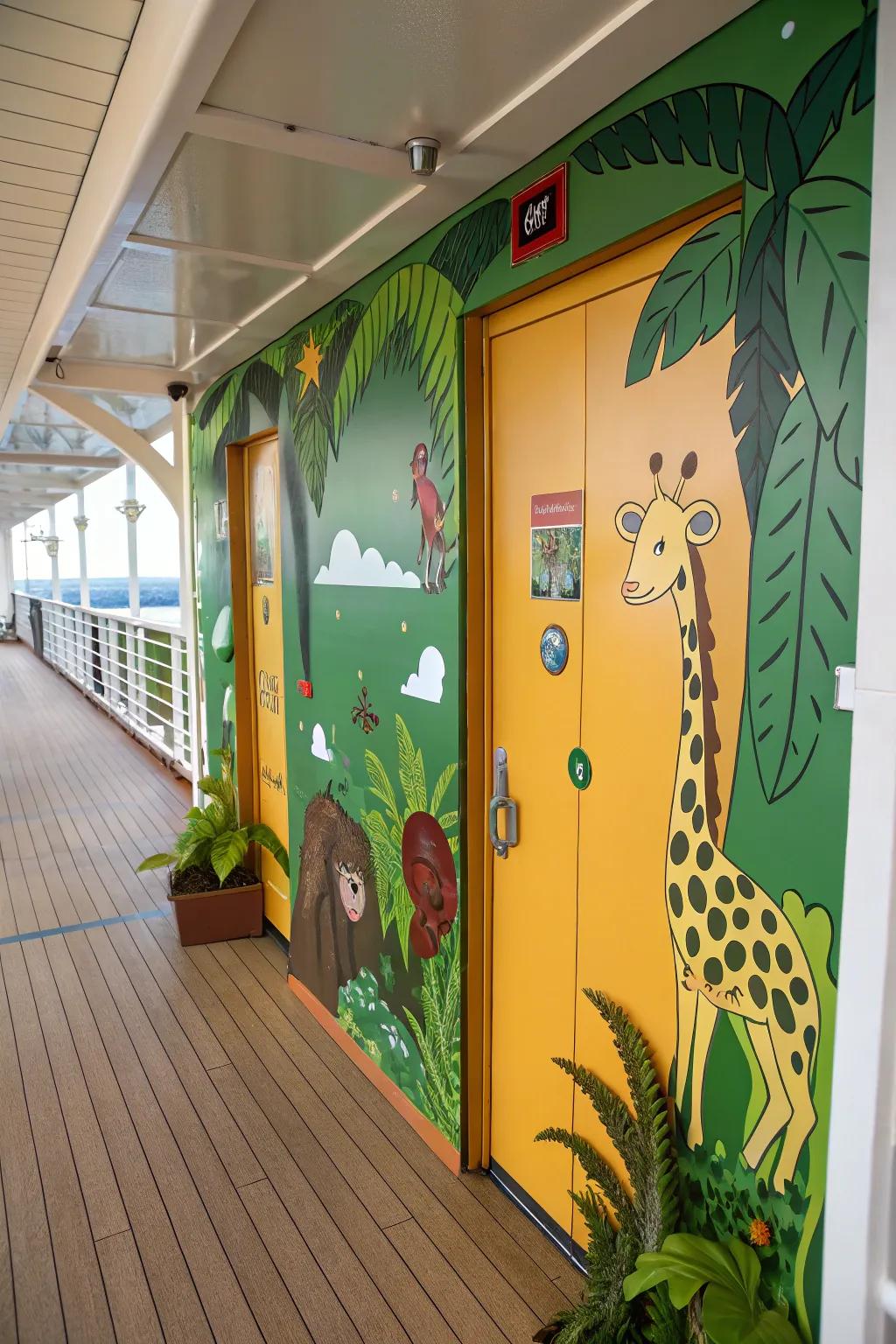 Add some adventure with a safari-themed cruise door.