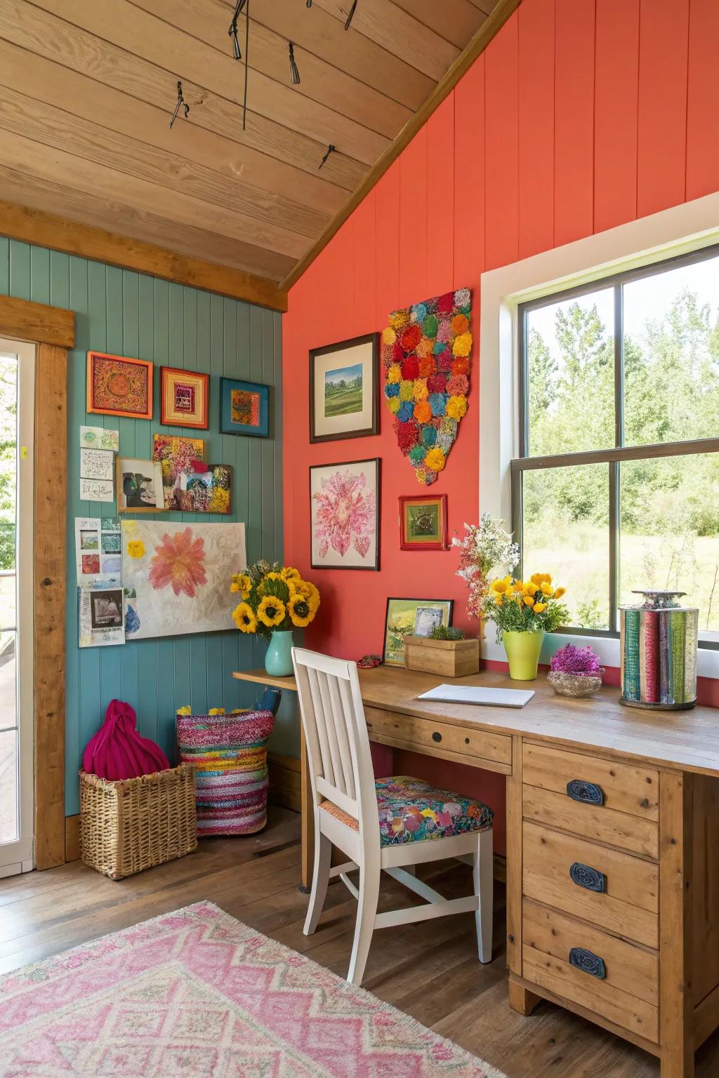 A vibrant pop of color that invigorates the space.