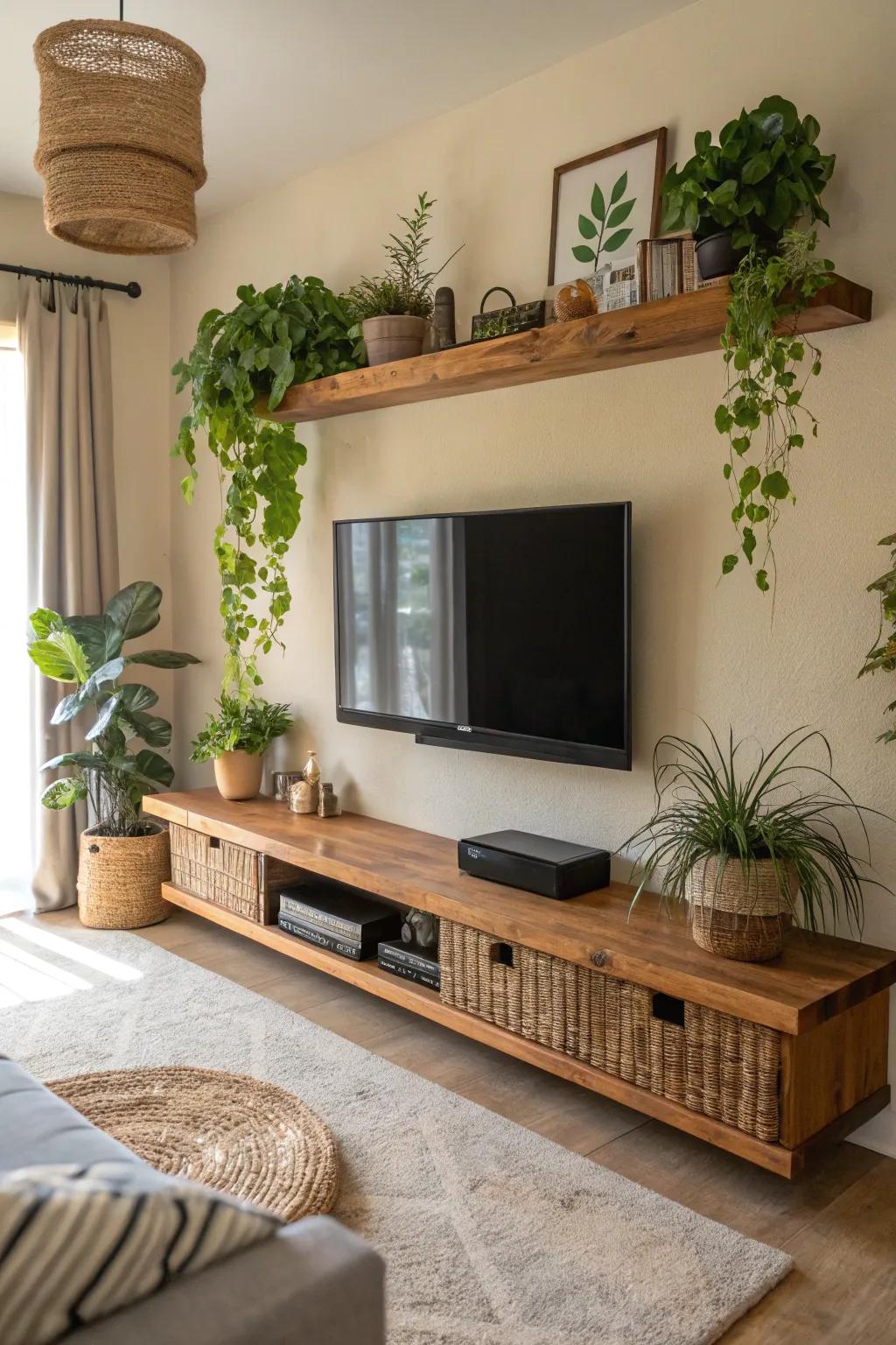 Opt for sustainability with a floating ledge crafted from eco-friendly materials.