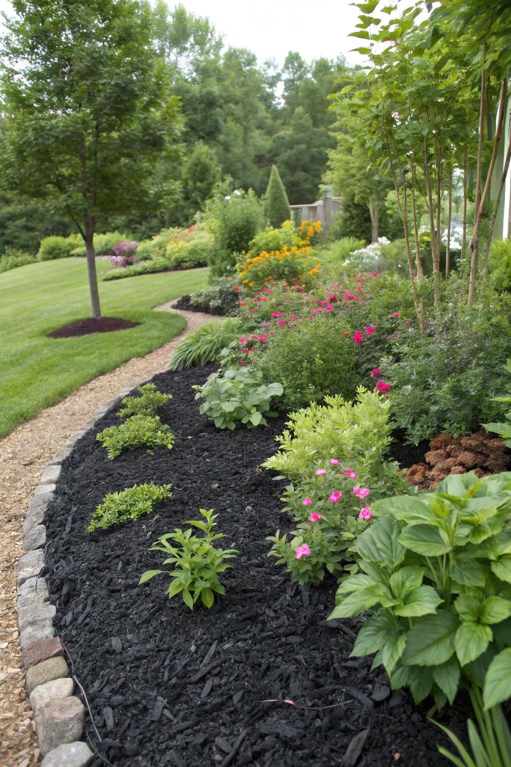 Opt for eco-friendly mulch to nurture your garden.