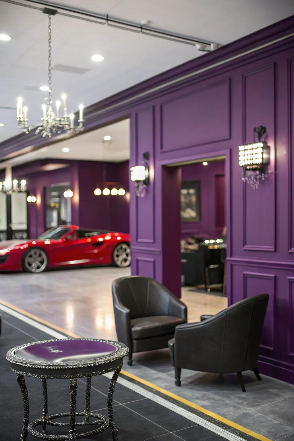 Sophisticated purples for a luxurious feel.