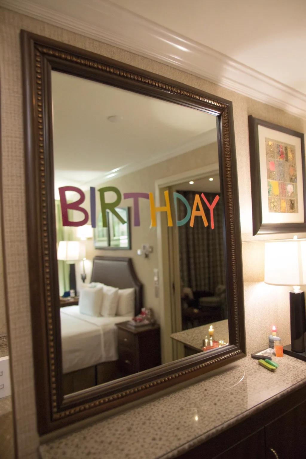 Brighten their day with a heartfelt message on the mirror.