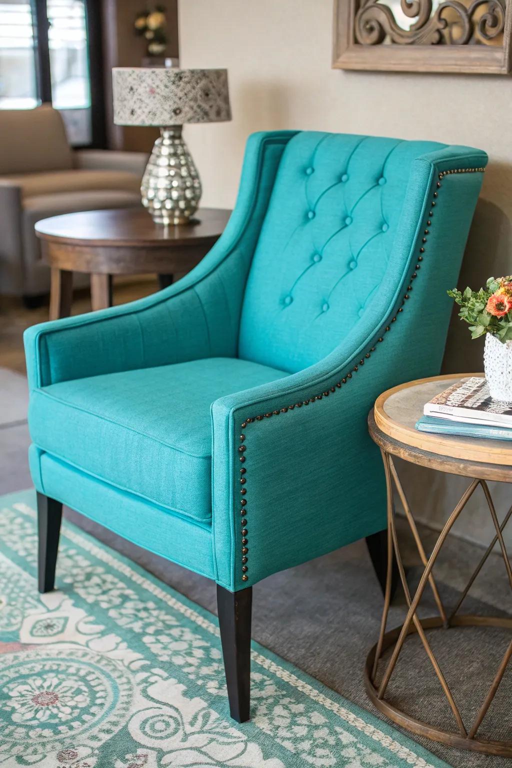 Accent chairs add color and style to any corner.