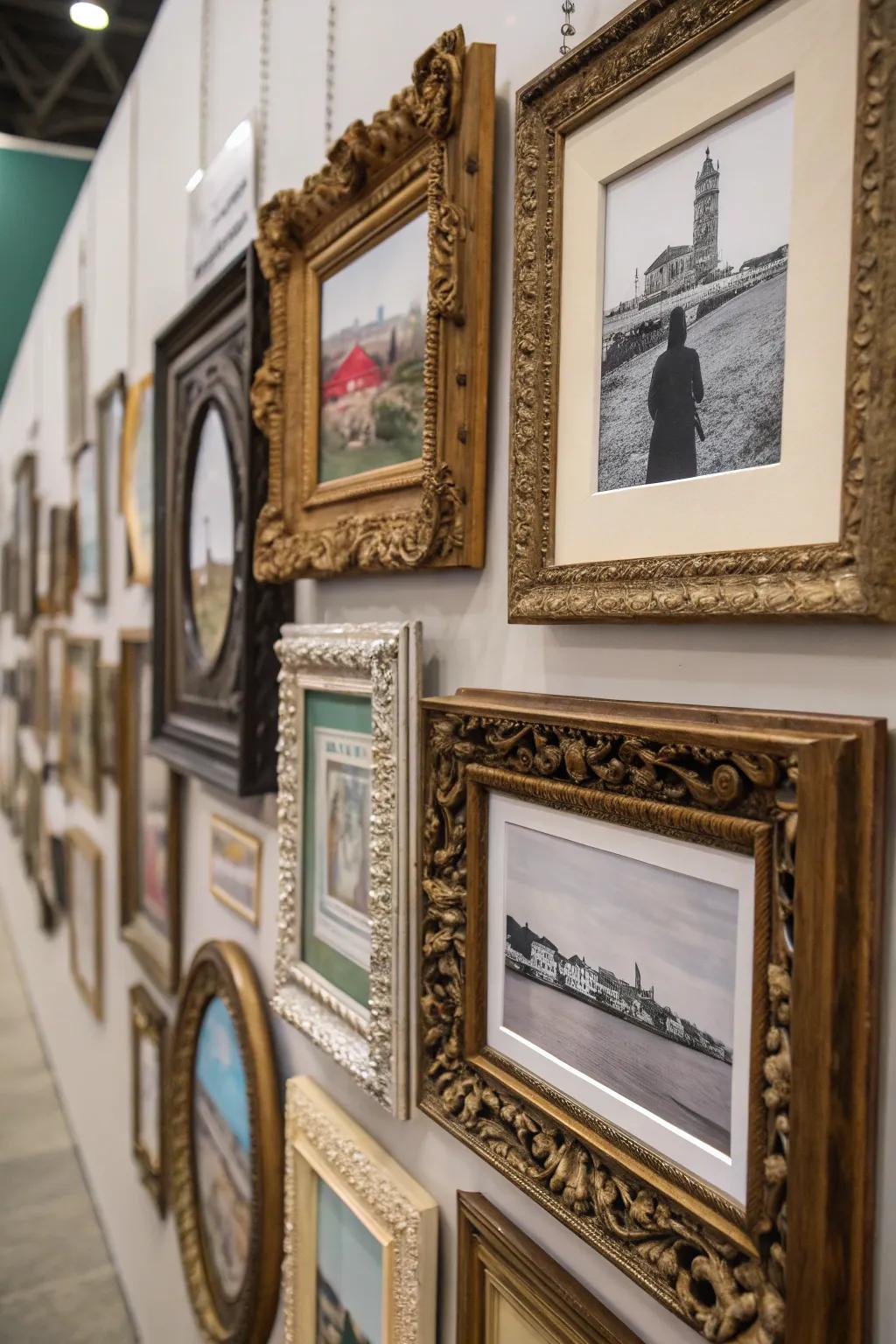 Vintage frames introduce sophistication and historic essence.
