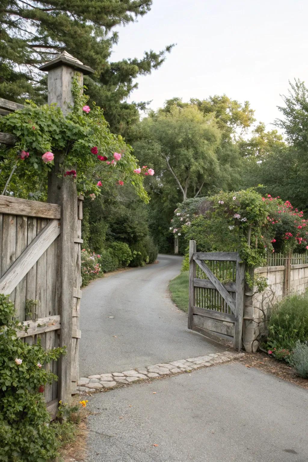 Rustic fencing adds charm and security.