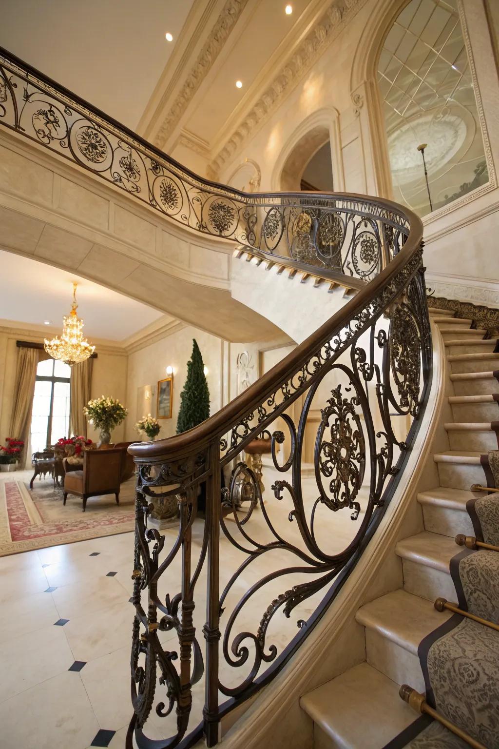 Add depth with intricate ironwork.