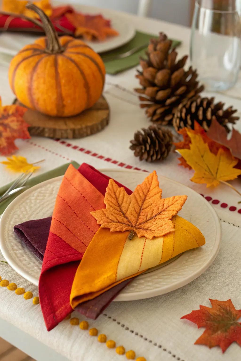 Delightful leaf folds for a seasonal touch.