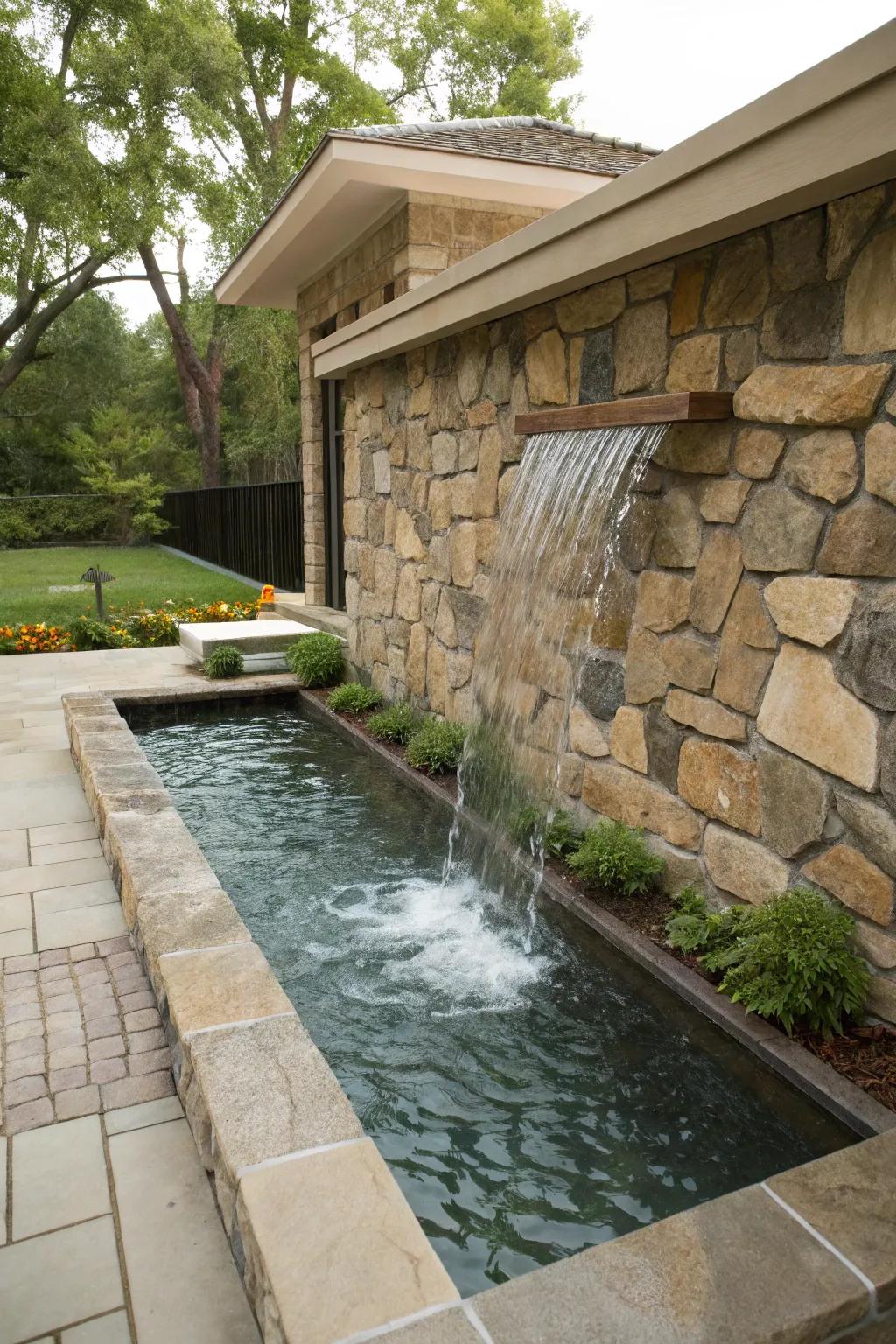 Water features add tranquility and elegance to your wall.