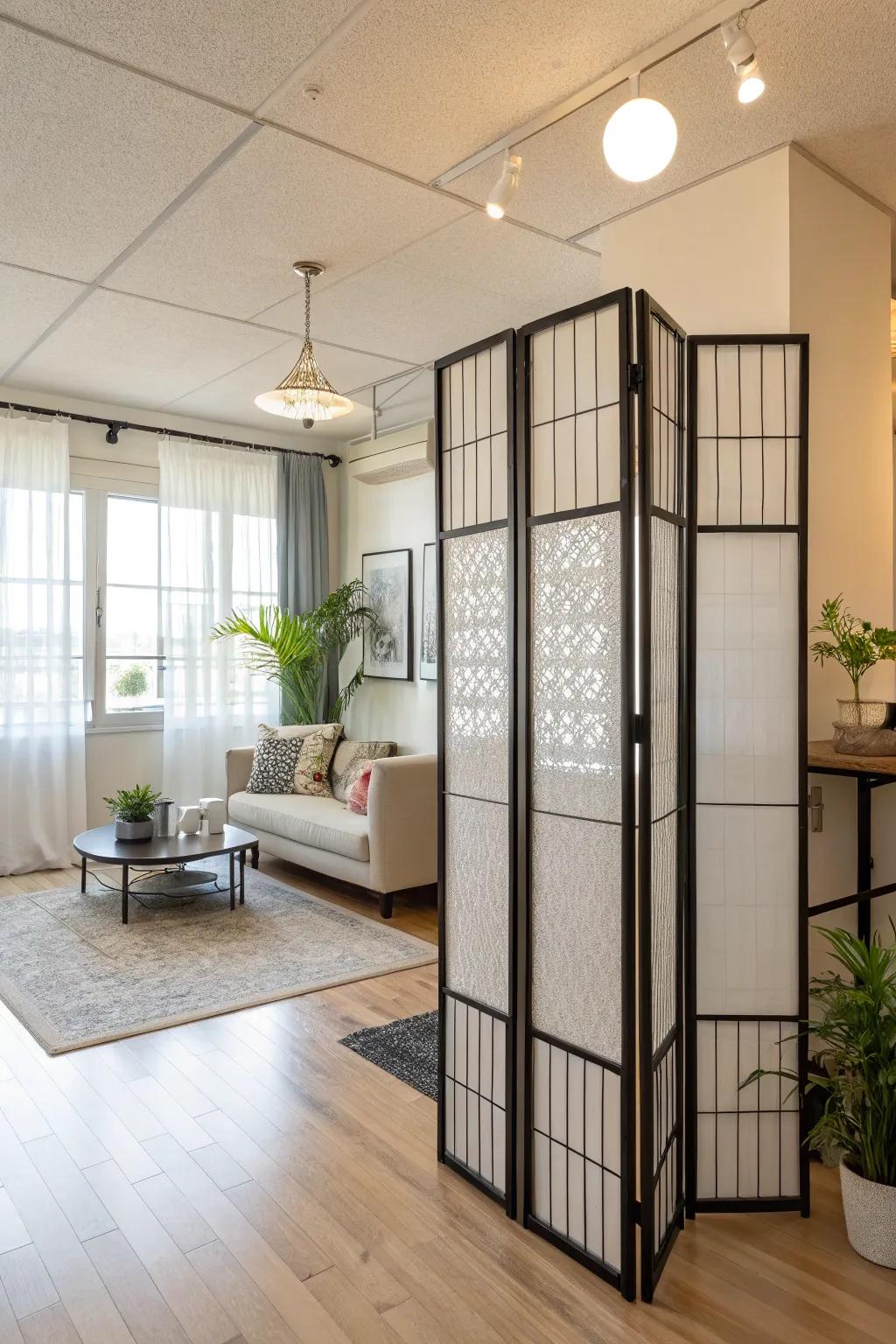 Create privacy with a stylish room divider.