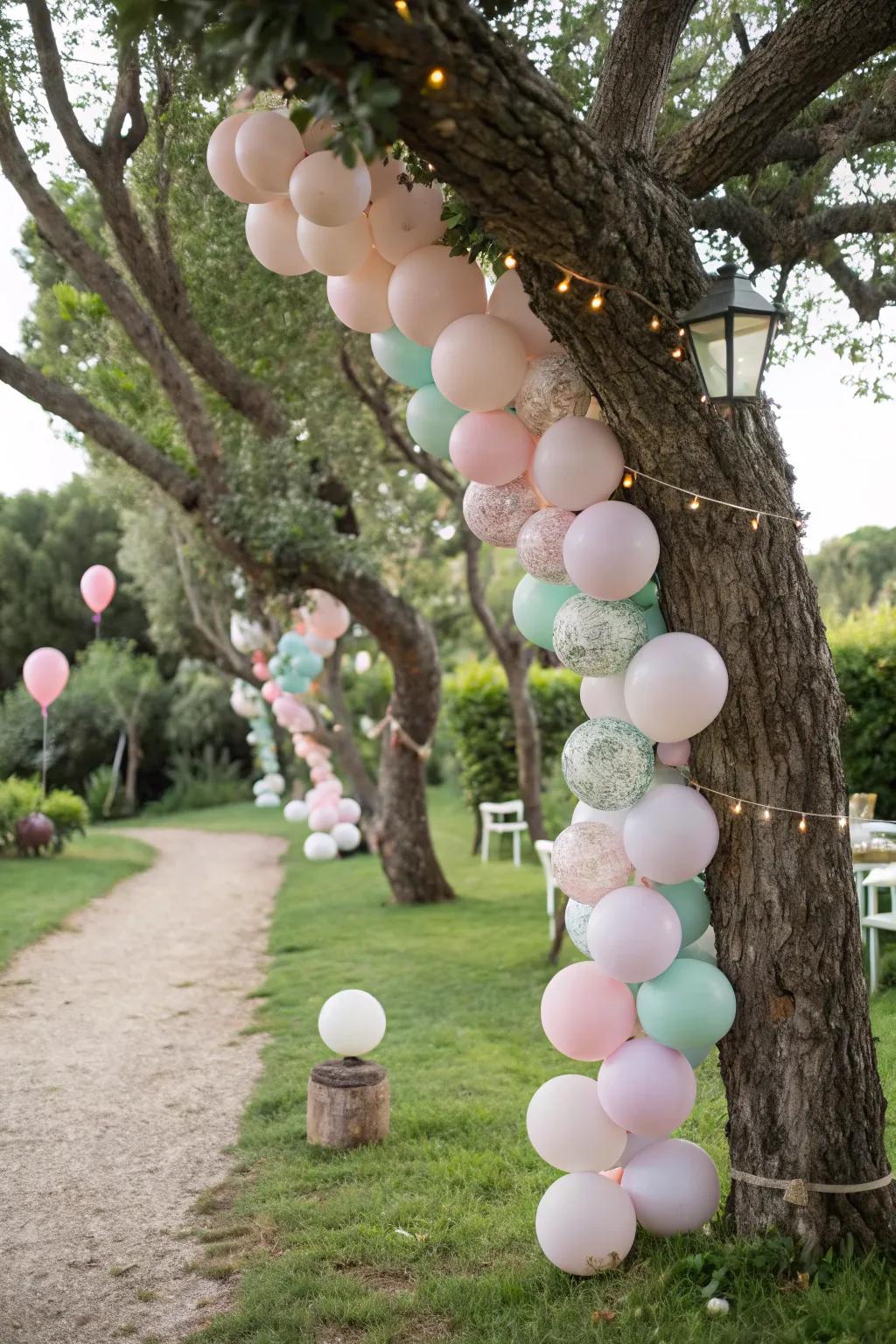 Inject a dash of elegance with muted balloon festoons.