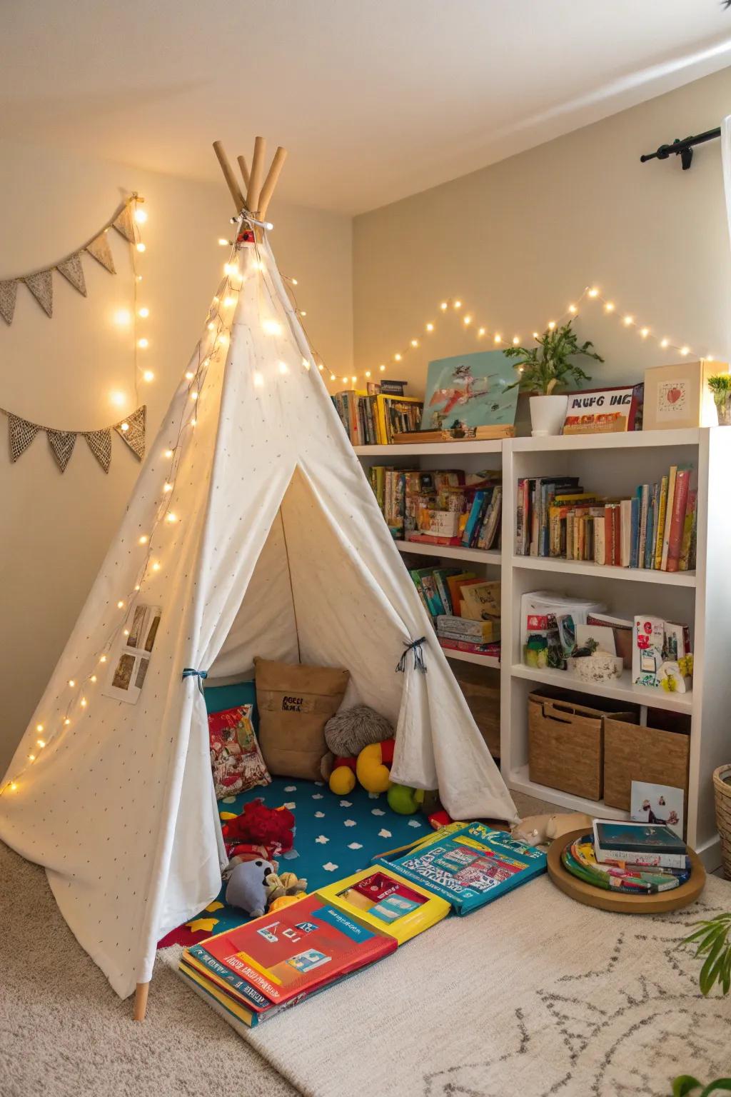 Toy tents provide a fun and practical storage solution.