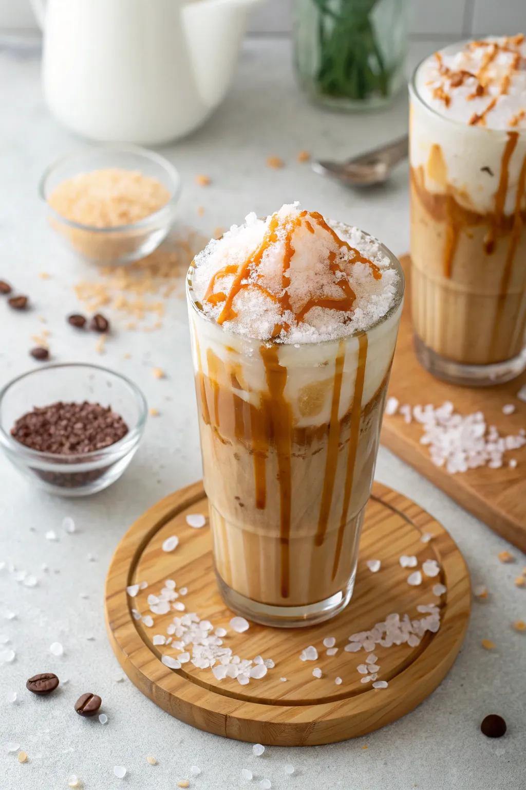 Caramel Macchiato with a Twist: classic with a pinch of salt