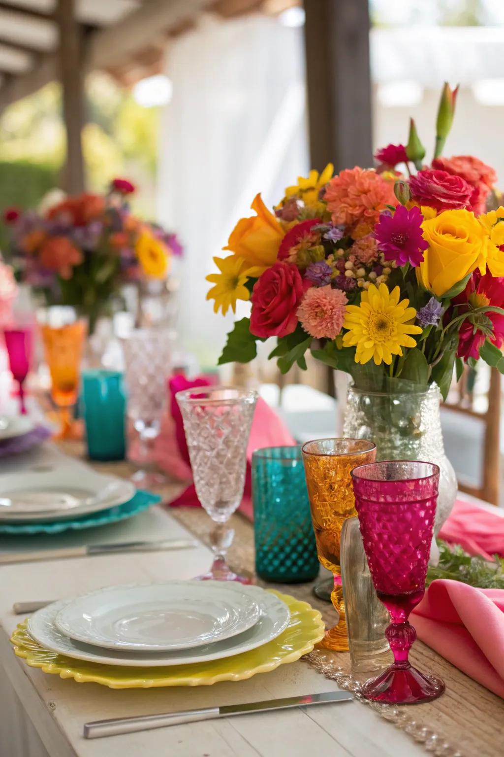 Vibrant color pops energize and bring excitement to the decor.