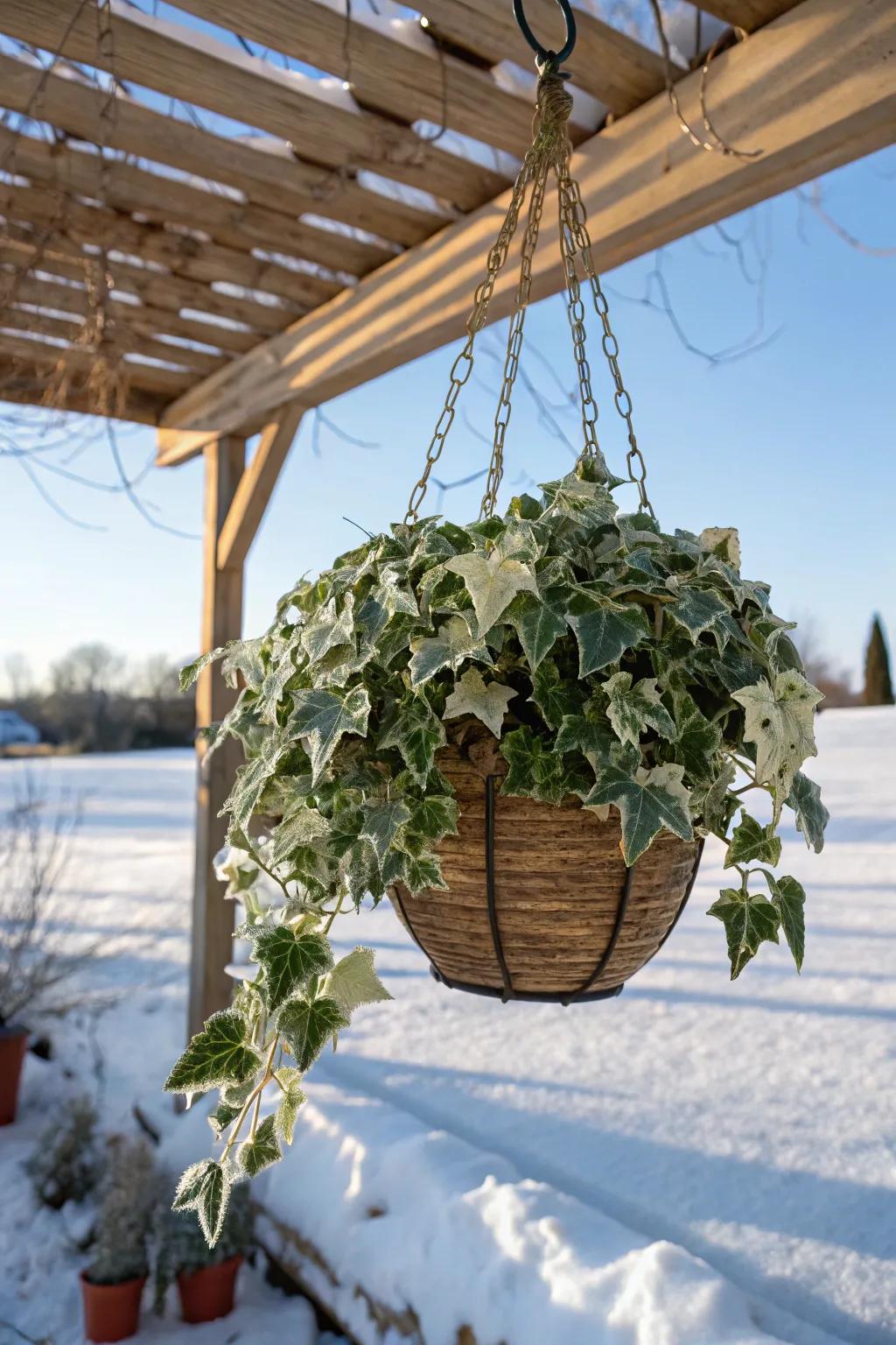 Variegated ivy imparts refinement with its unparalleled designs.