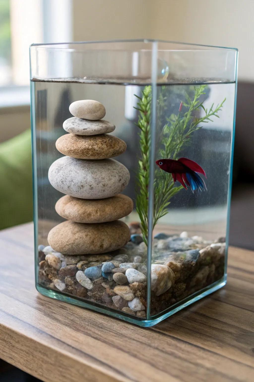 Achieve balance with a peaceful Zen rock arrangement.