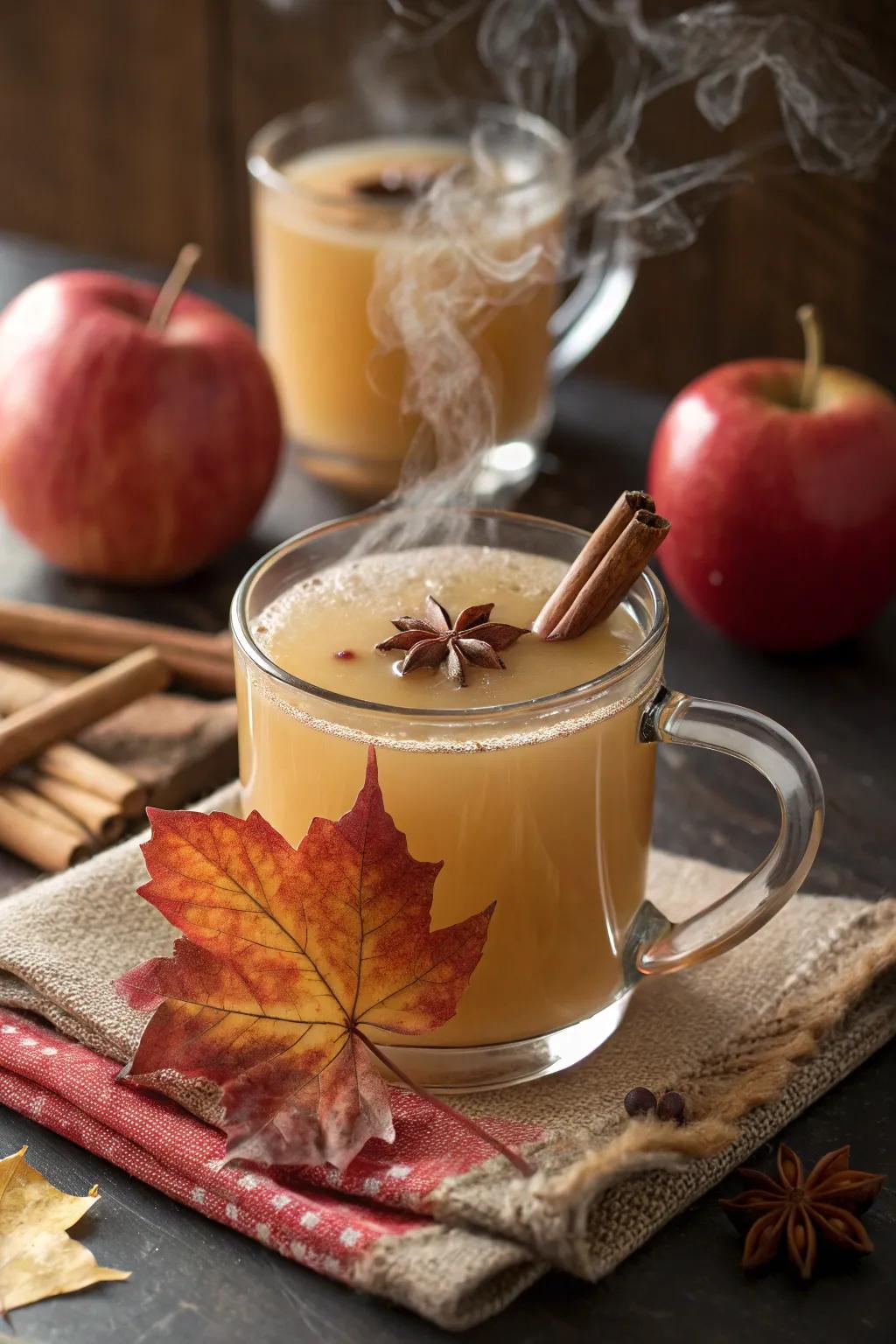 Maple syrup adds a rich sweetness to cider punch.