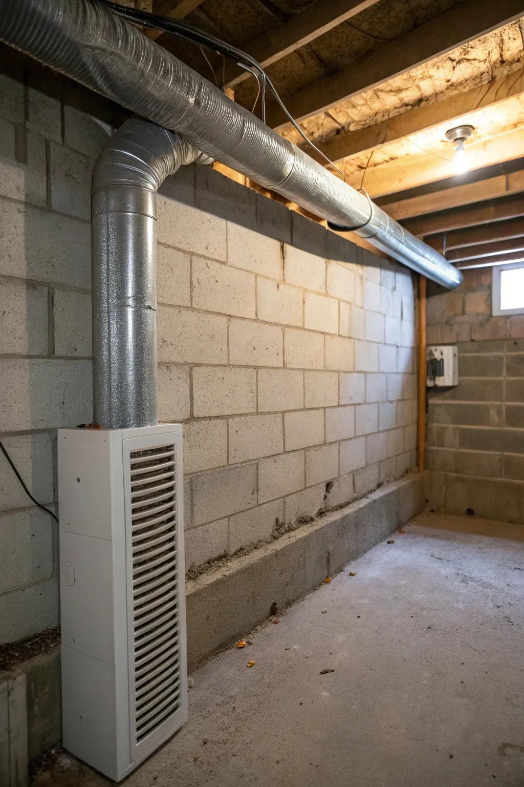 Stack vents provide a sustainable solution for constant airflow in basements.