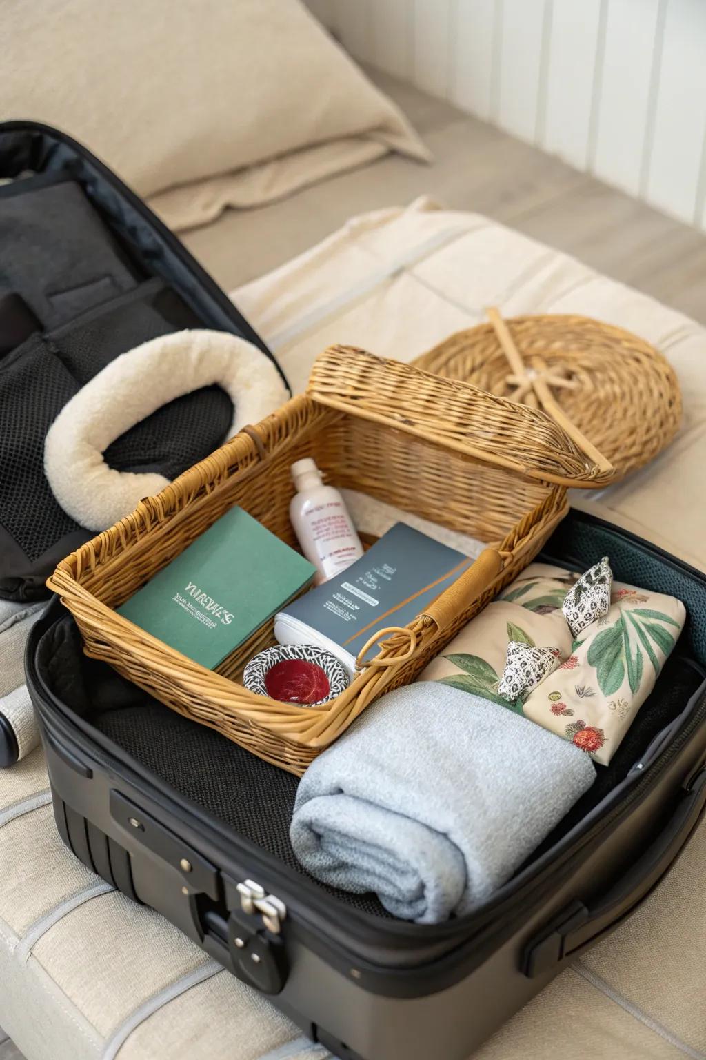 Equip travelers with a basket of essentials.