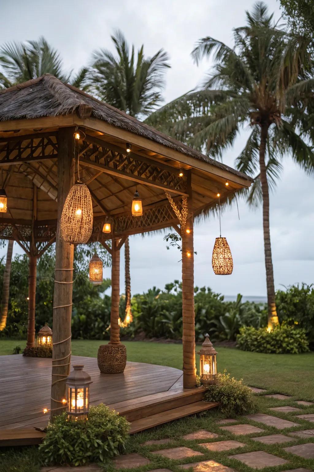 Bamboo lights append a natural and tropical element to any setting.