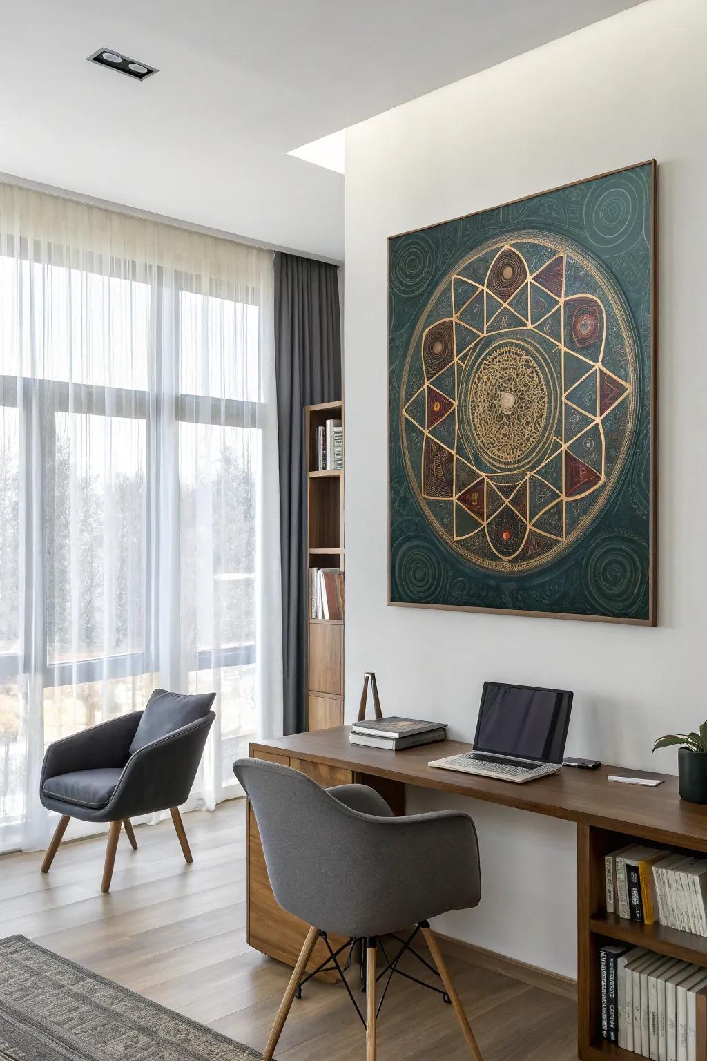 Sacred geometry art brings mystical beauty and depth to your decor.