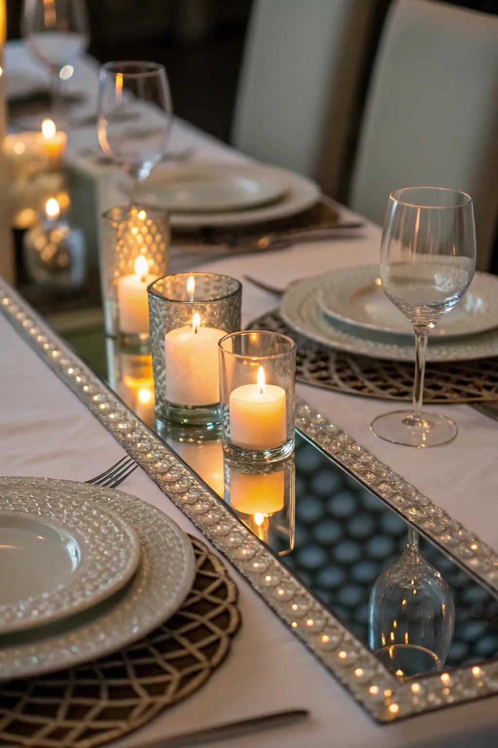Reflected table paths append charm and reflect light exquisitely.
