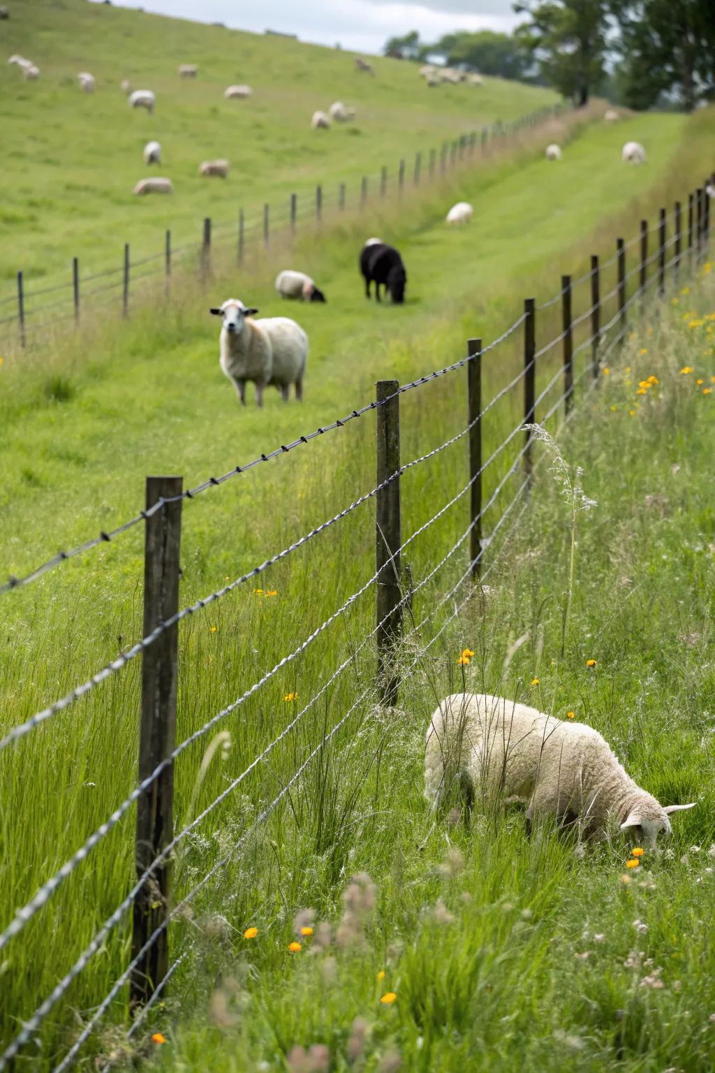 Field fences offer a versatile solution for mixed livestock.