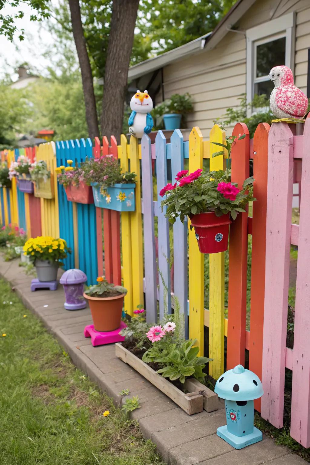 Pallet fences are a playful and budget-friendly option.