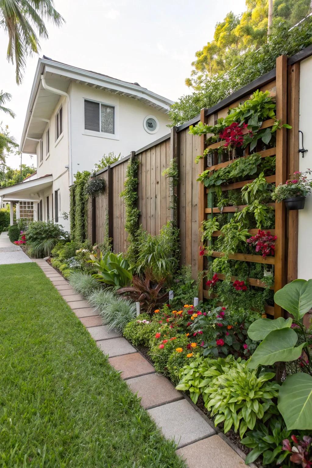 Maximize greenery with a vertical garden fence